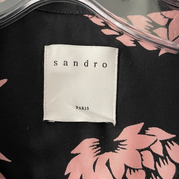 Sandro Black and Pink print Hawaiian shirt - Picture 3 of 5